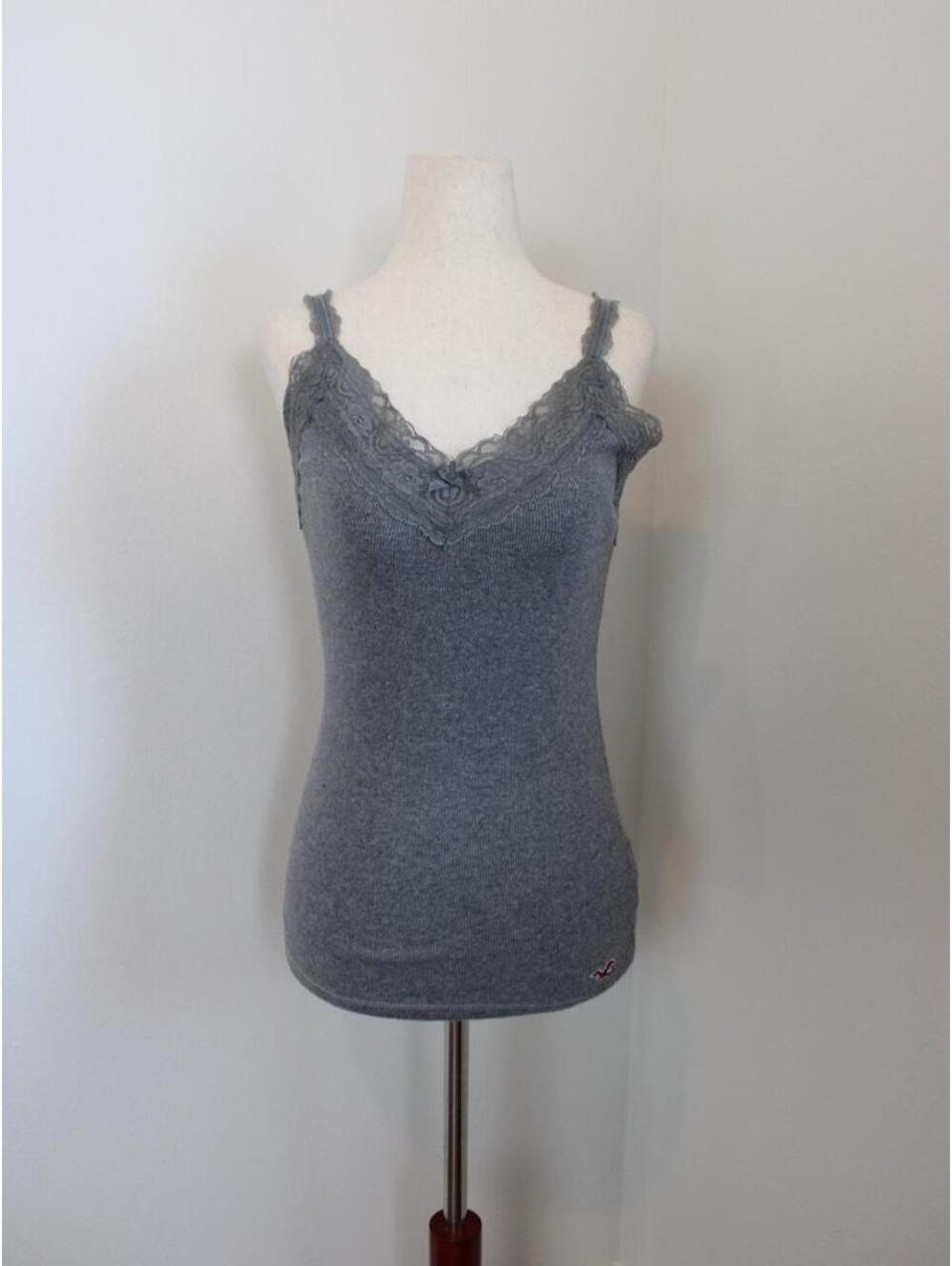 Hollister Vintage Y2K lace trim Cami Tank Top SZ L